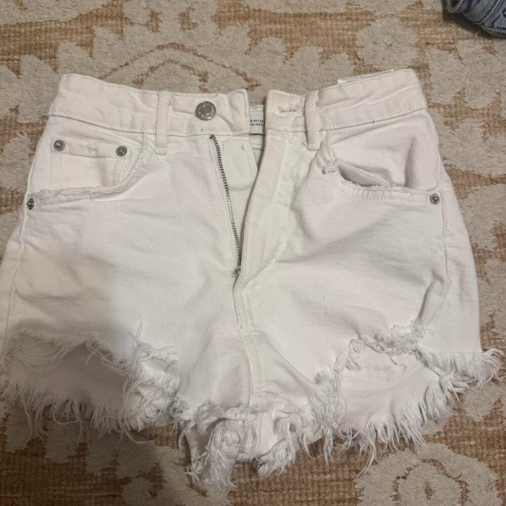 Zara white jean shorts